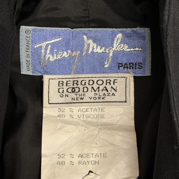 Vintage Thierry Mugler Jacket Black Peplum Size 44 6 - Picture 5 of 5